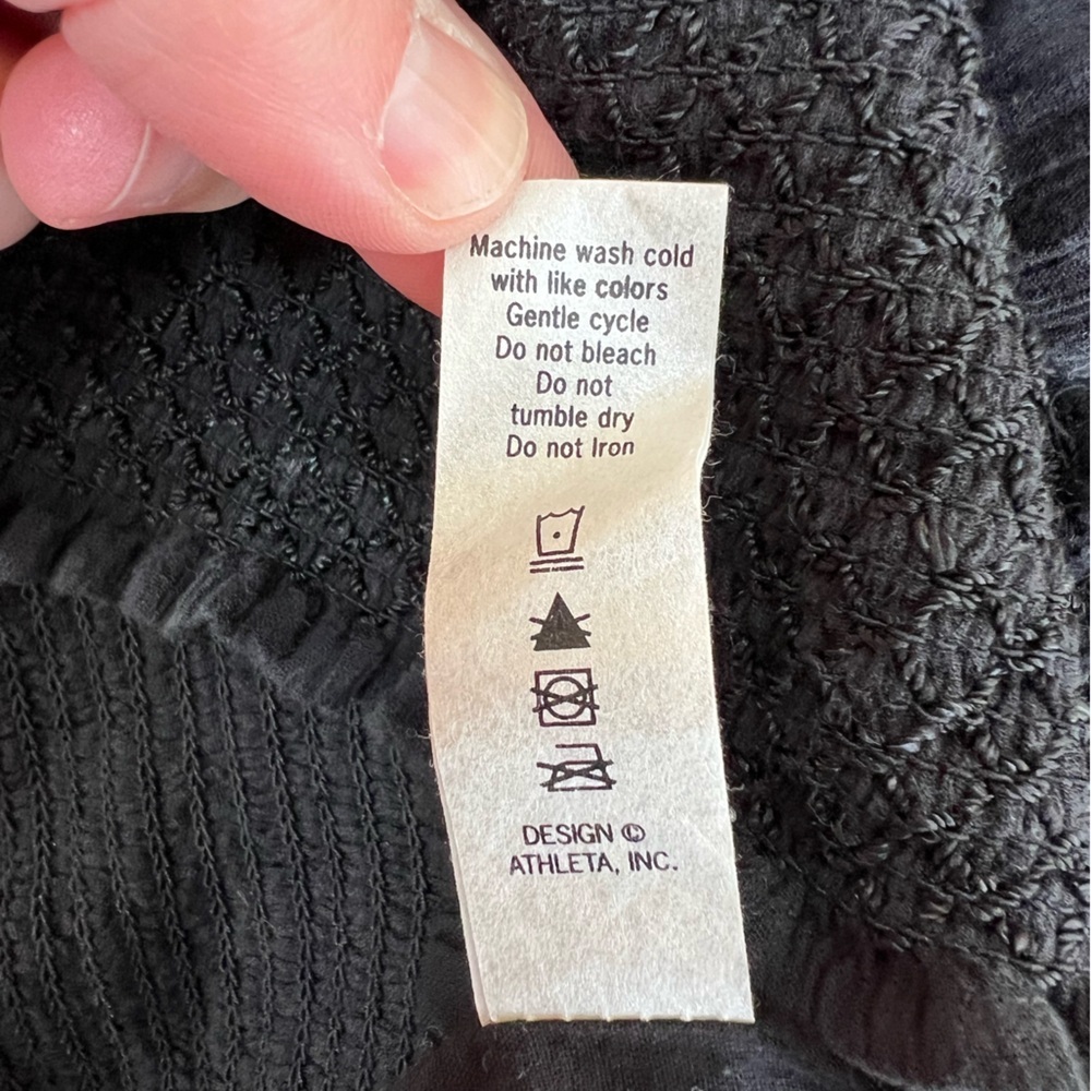 Athleta Flowy 100% Cotton Bohemian Lightweight Maxi Skirt in Black, size XS - Picture 7 of 7